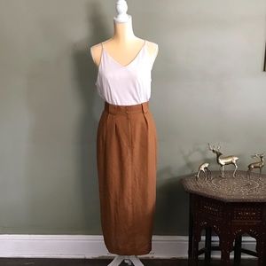 Classic Caramel Pencil Maxi Skirt
